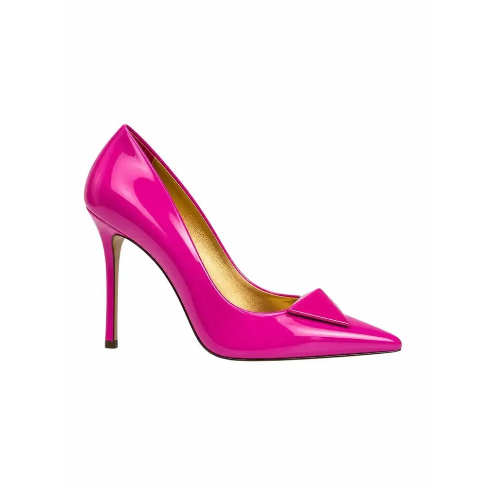 Valentino Garavani One Stud Patent Leather Pump Hot Pink Size 41